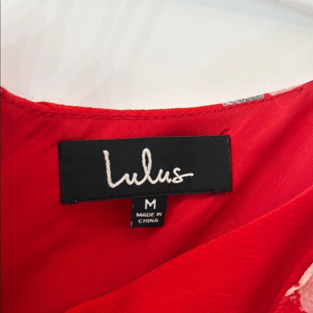 Lulu's Red Floral High-Low Dress - Picture 2 of 2